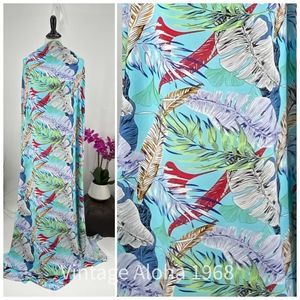 🩵Blue/White Tropical Floral SARONG Pareo Lavalava Beach Wrap Skirt Summer Scarf